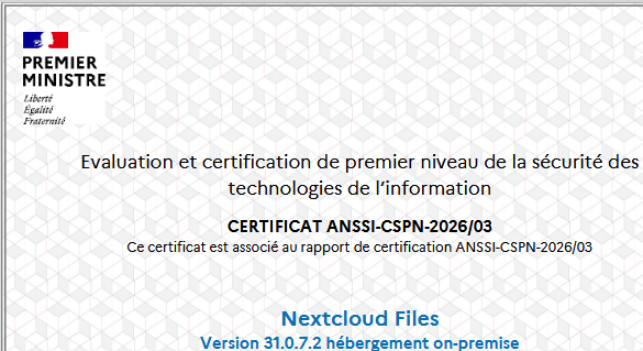 Certification ANSSI Nextcloud J-Doc